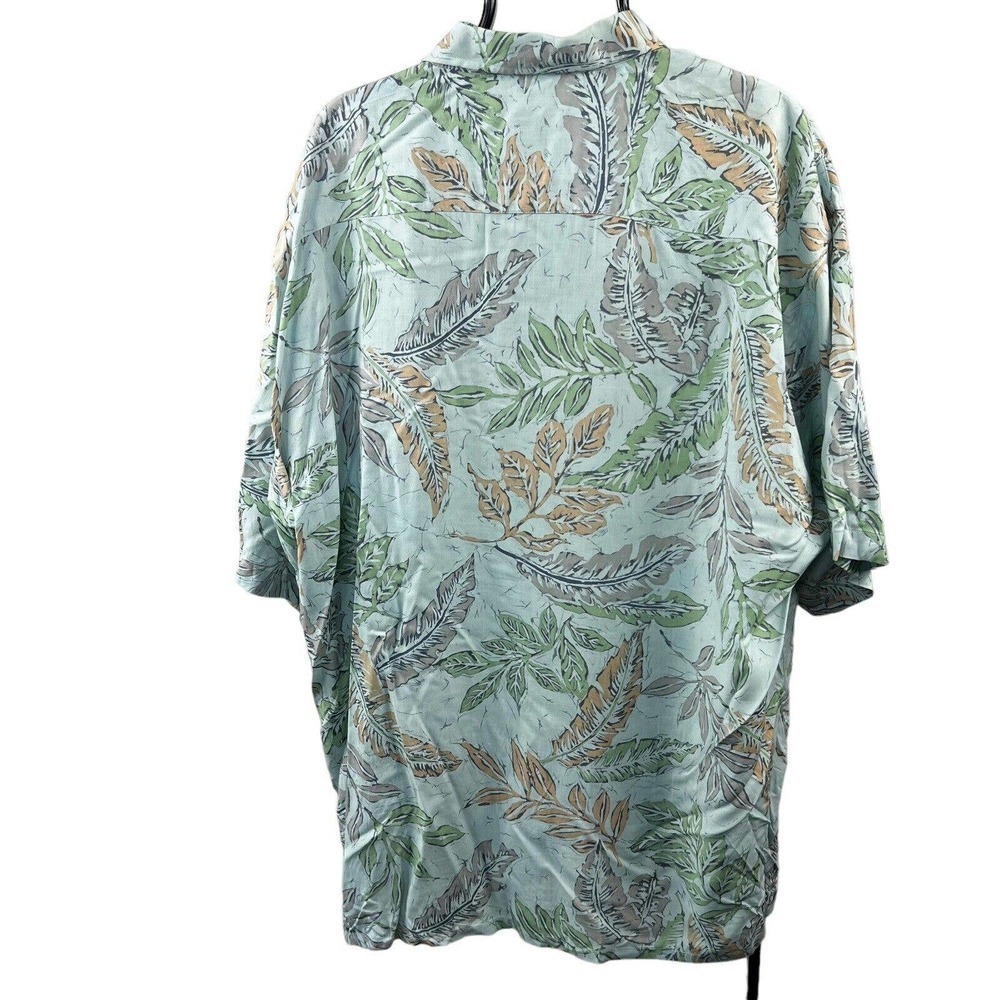 Burma Bibas Blue Short Sleeve Button-Down Shirt XXL NWT Tropical Leaves - Picture 9 of 12